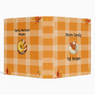 Fall Recipe Book 3 Ring Binder