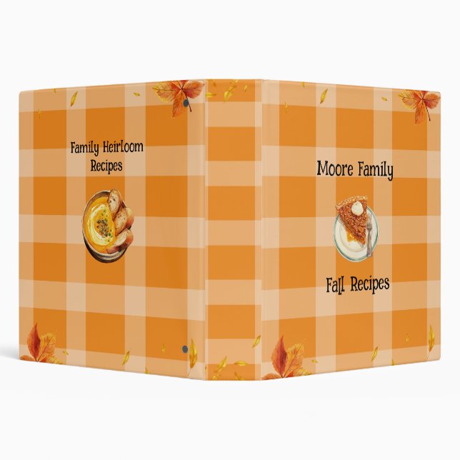 Fall Recipe Book 3 Ring Binder (Background)
