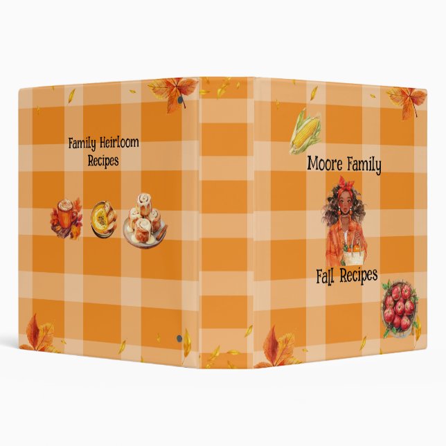 Fall Recipe Book 3 Ring Binder (Background)