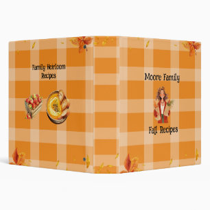 Fall Recipe Book 3 Ring Binder