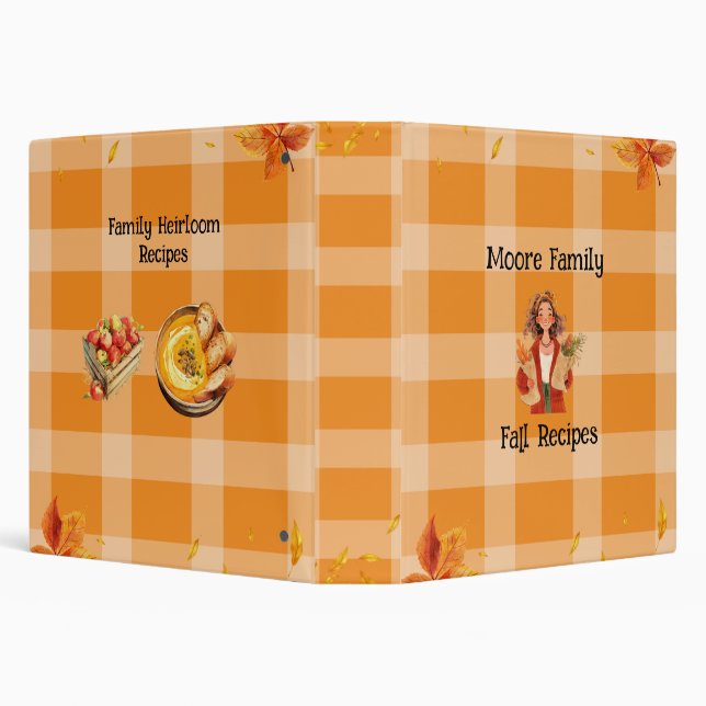 Fall Recipe Book 3 Ring Binder (Background)