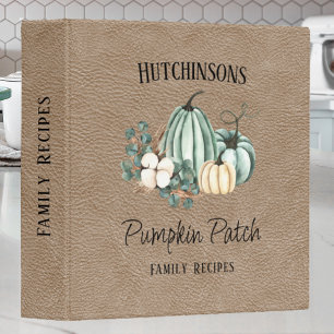 Fall Recipe Book Faux Leather 3 Ring Binder