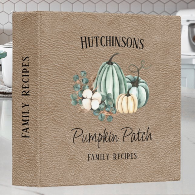 Fall Recipe Book Faux Leather 3 Ring Binder (Creator Uploaded)