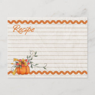 Fall recipe card postcard