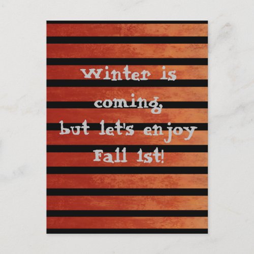 Fall Red  Black Ombre Stripes Humorous Postcard