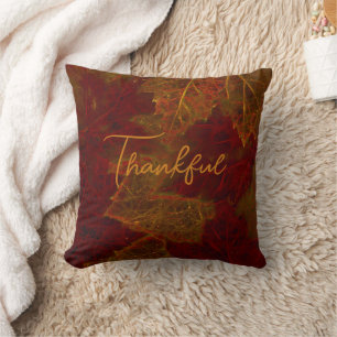 Fall Red Gold Rustic Elegant Maple Leaves Throw Pillow