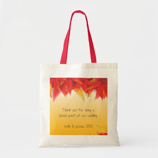 fall red leaves thank you bag (Front)