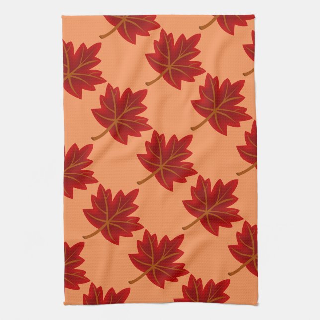 Fall Red Maple Leaf Towel (Vertical)