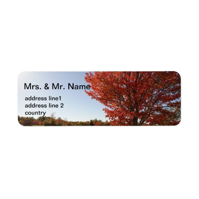 Fall red maple tree label (Front)