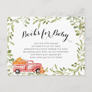 Fall Red Pumpkin Truck Baby Books insert card