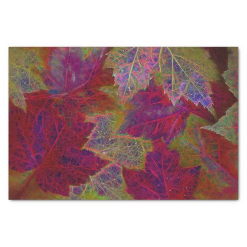 Fall Red Yellow Neon Maple Leaves Tissue Paper