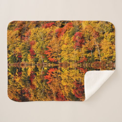 Fall Reflection on Russell Pond  New Hampshire Sherpa Blanket