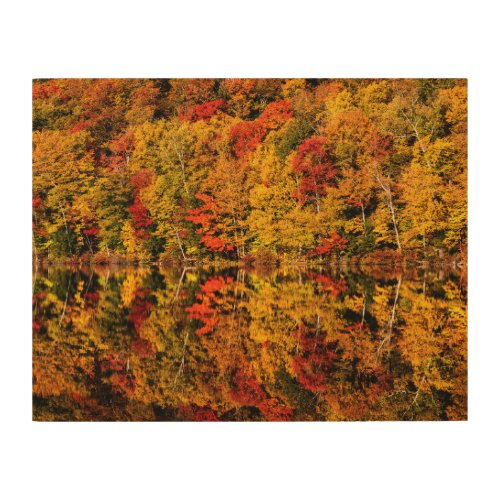 Fall Reflection on Russell Pond  New Hampshire Wood Wall Art