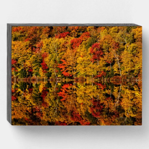 Fall Reflection on Russell Pond  New Hampshire Wooden Box Sign