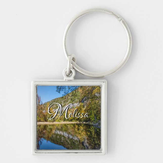 Fall Reflections Buffalo River Square Keychain (Front)