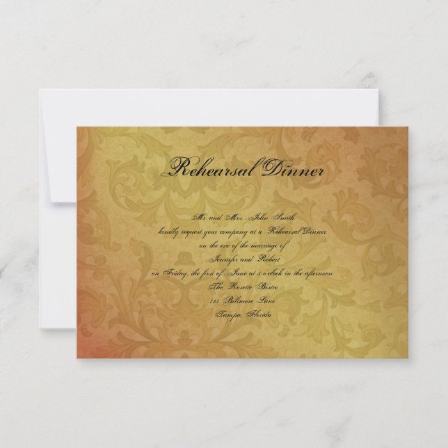 Fall Regency Wedding Insert Rehearsal Dinner Invitation (Front)