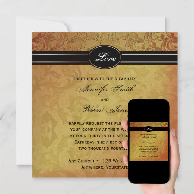 Fall Regency Wedding Invitation Zazzle