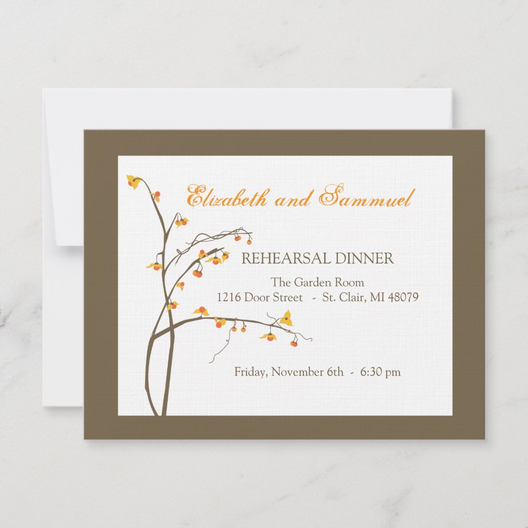 Fall Rehearsal Dinner Invitation Zazzle