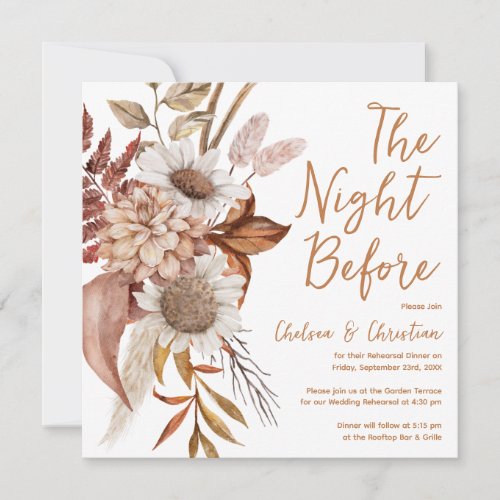 Fall Rehearsal Dinner Invitation