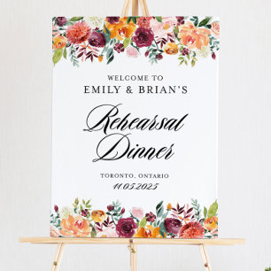 Fall Rehearsal Dinner Welcome Sign Template Blooms