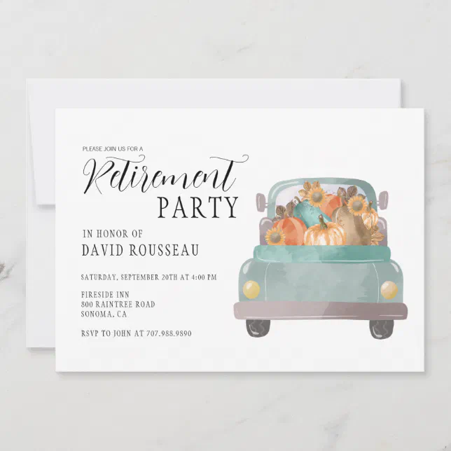 Fall Retirement Party Invitation | Zazzle