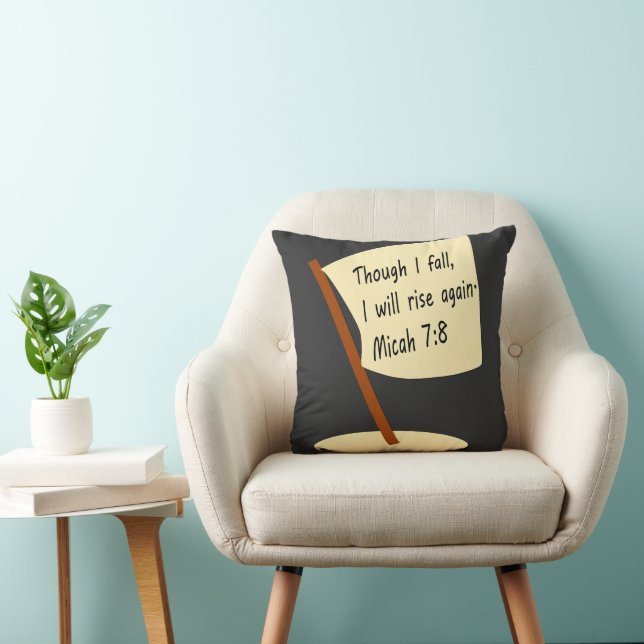 FALL & RISE Bible Verse Throw Pillow (Chair)