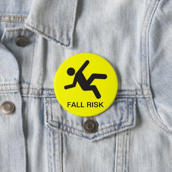 FALL RISK Button | Zazzle