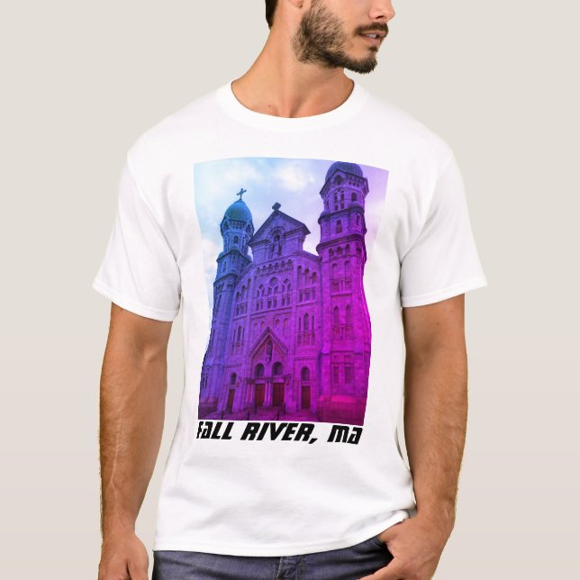 Fall River, MA Romanesque Church T-Shirt (Front)