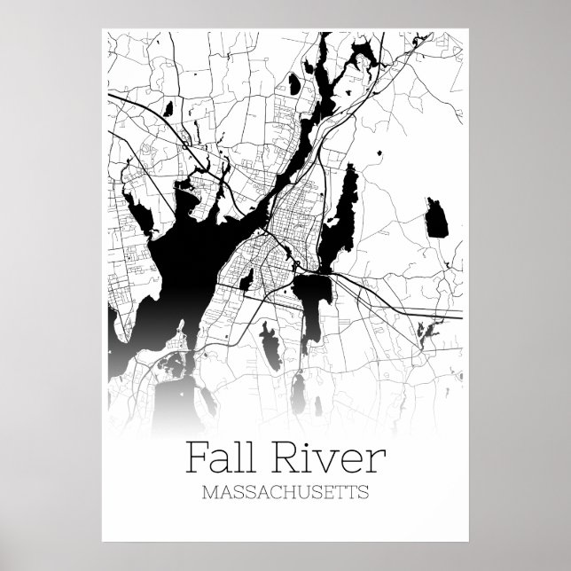 Fall River Map - Massachusetts - City Map Poster (Front)