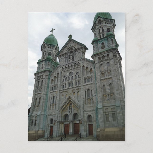 Fall River, Mass Gothic Architecture Church Postcard (Front)