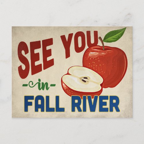 Fall River Massachusetts Apple _ Vintage Travel Postcard