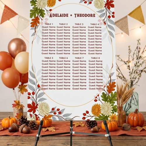 Fall Romance Autumn Bliss Wedding Seating Chart Foam Board