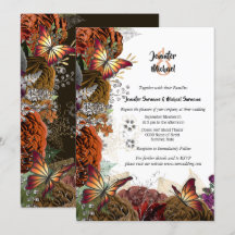 Fall rose autumn butterfly thanksgiving wedding