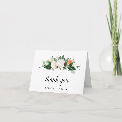 Fall Rose Bridal Shower Photo Thank You Card