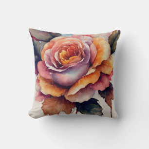 Fall Rose Throw Pillow
