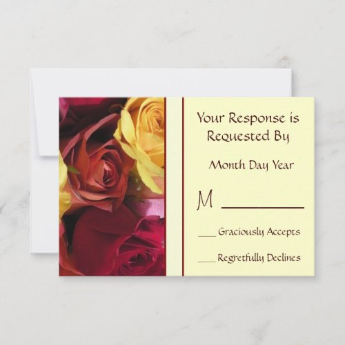 Fall Roses Floral RSVP Card