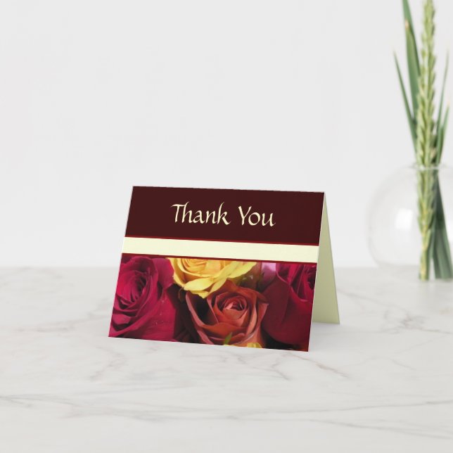 Fall Roses Thank You Card (Front)