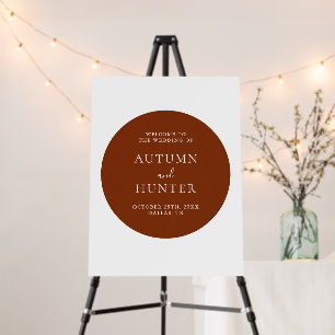 Fall Round Terracotta Wedding Welcome Foam Board