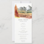 Fall Rust Orange Mountain Trees Wedding Program<br><div class="desc">If you need any further customisation please feel free to message me on yellowfebstudio@gmail.com.</div>
