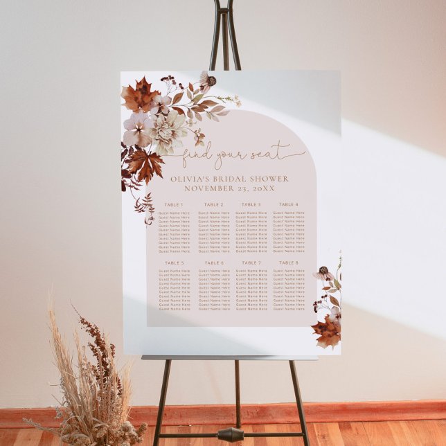 Fall rustic arch Wedding Seating chart Foam Board (Creator Uploaded)