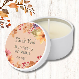 Fall Rustic Autumn Baby Shower Thank You Mini Candle Favors