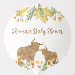 Fall Rustic Boho Highland Cow Baby Shower Balloon