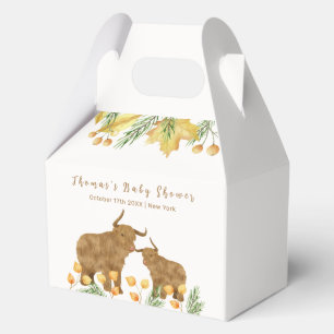 Fall Rustic Boho Highland Cow Baby Shower  Favor Boxes