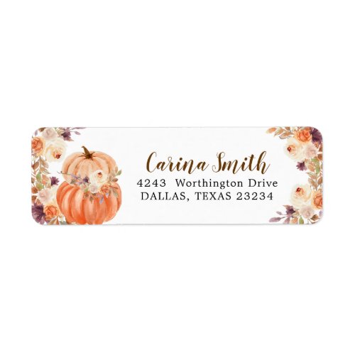 Fall Rustic Boho Pumpkin Onederful Address Label