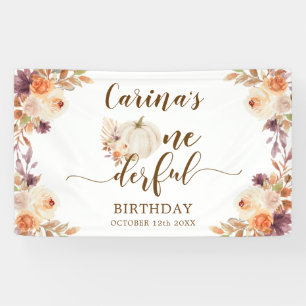 Fall Rustic Boho Pumpkin Onederful Birthday Banner