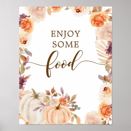 Fall Rustic Boho Pumpkin Onederful Birthday Snacks Poster