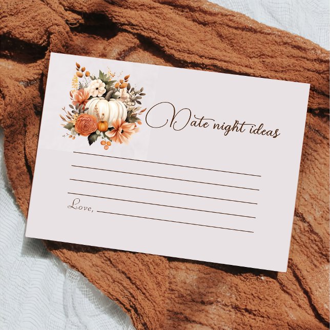 Fall Rustic Bridal Shower Date Game Enclosure Card (Creator Uploaded)