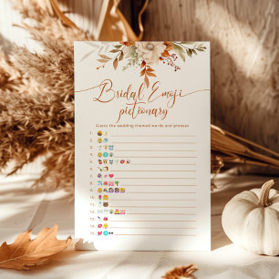 Fall rustic bridal shower emoji pictionary game