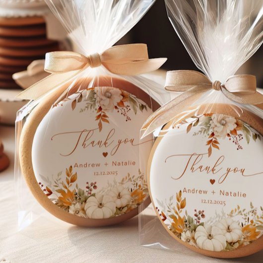Fall rustic Burnt orange Wedding Sugar Cookie