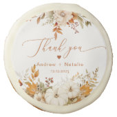 Fall rustic Burnt orange Wedding Sugar Cookie (Front)